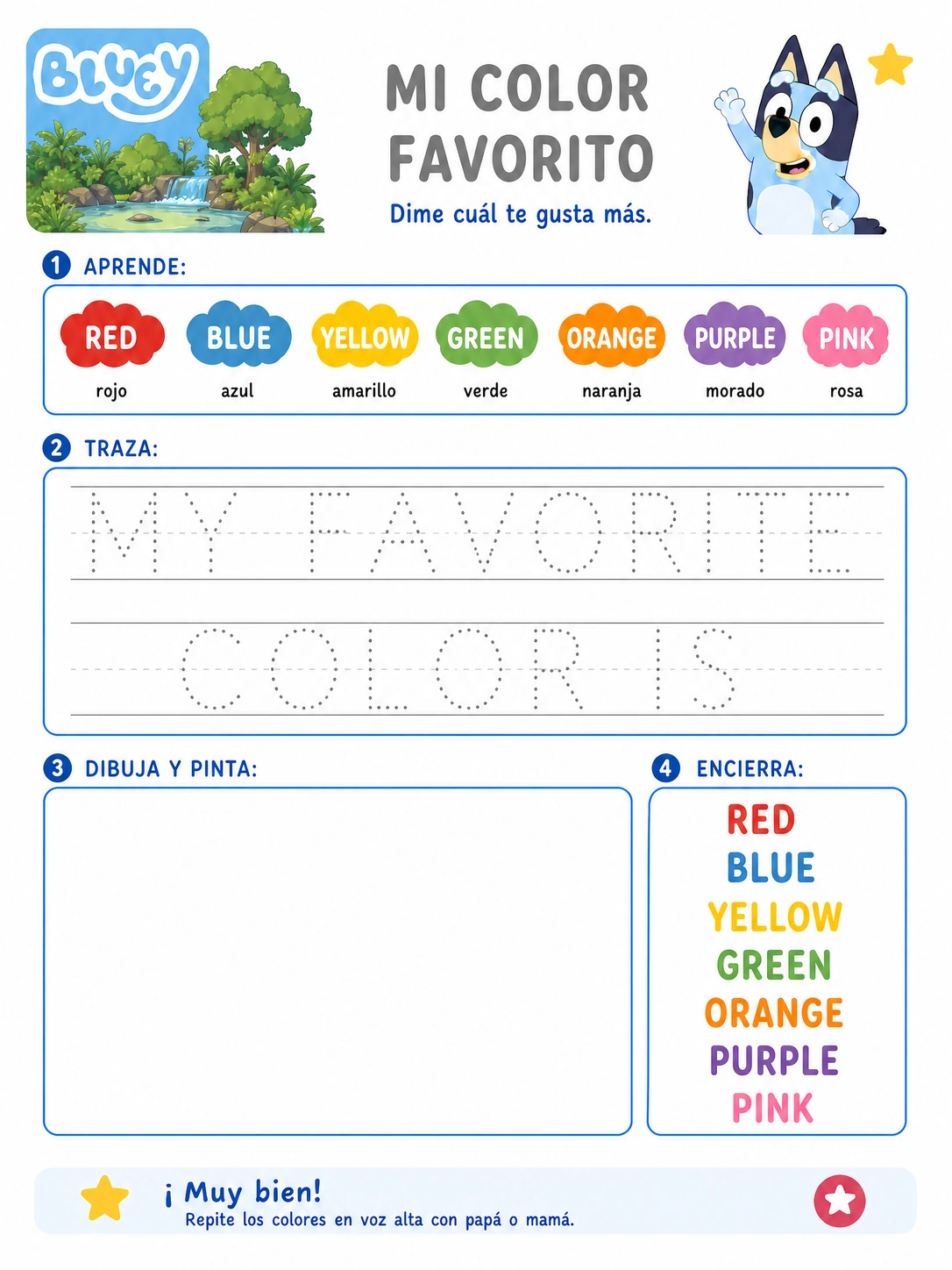 Ficha 9 · Los Colores